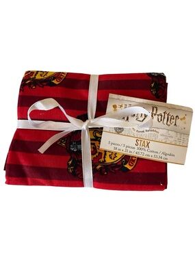 Harry Potter Hogwarts Stax Fat Quarters LOT OF 5 Cotton Quilt 18X21 New